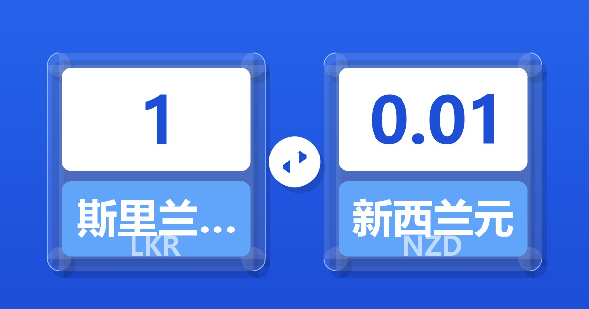 1斯里兰卡卢比兑新西兰元