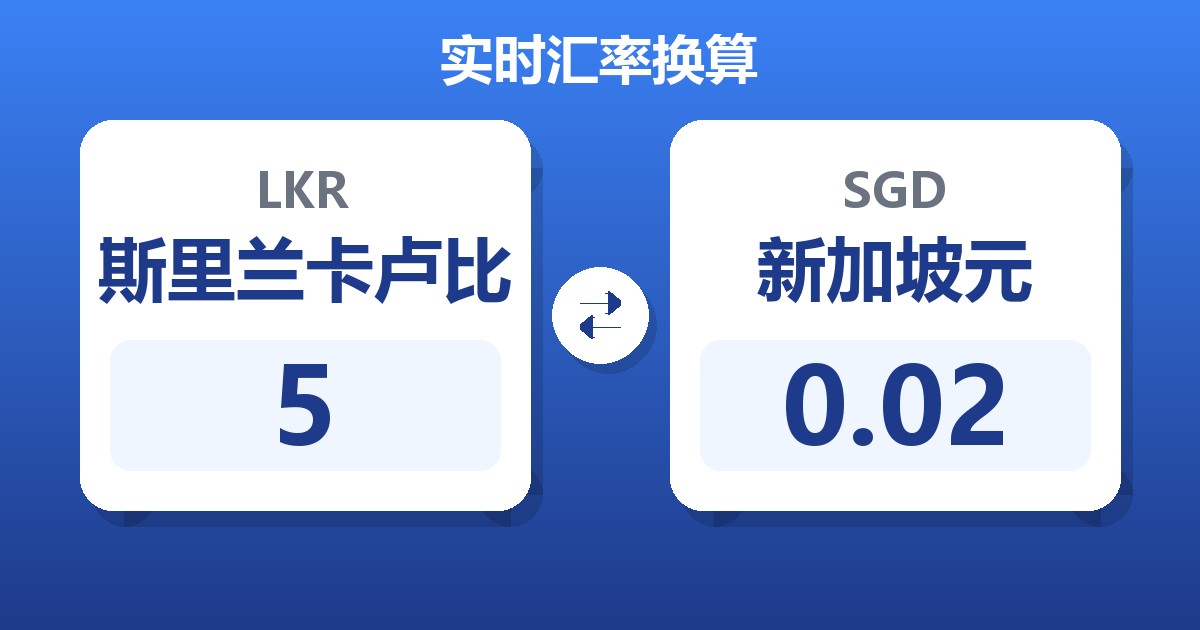 5斯里兰卡卢比兑新加坡元