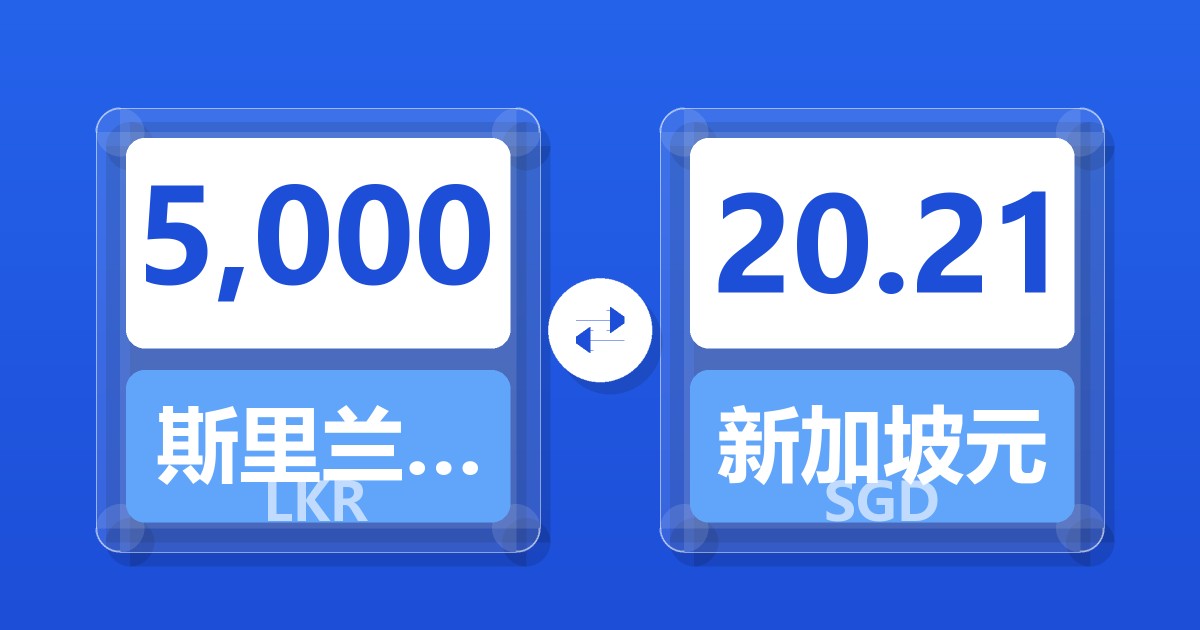 5,000斯里兰卡卢比兑新加坡元