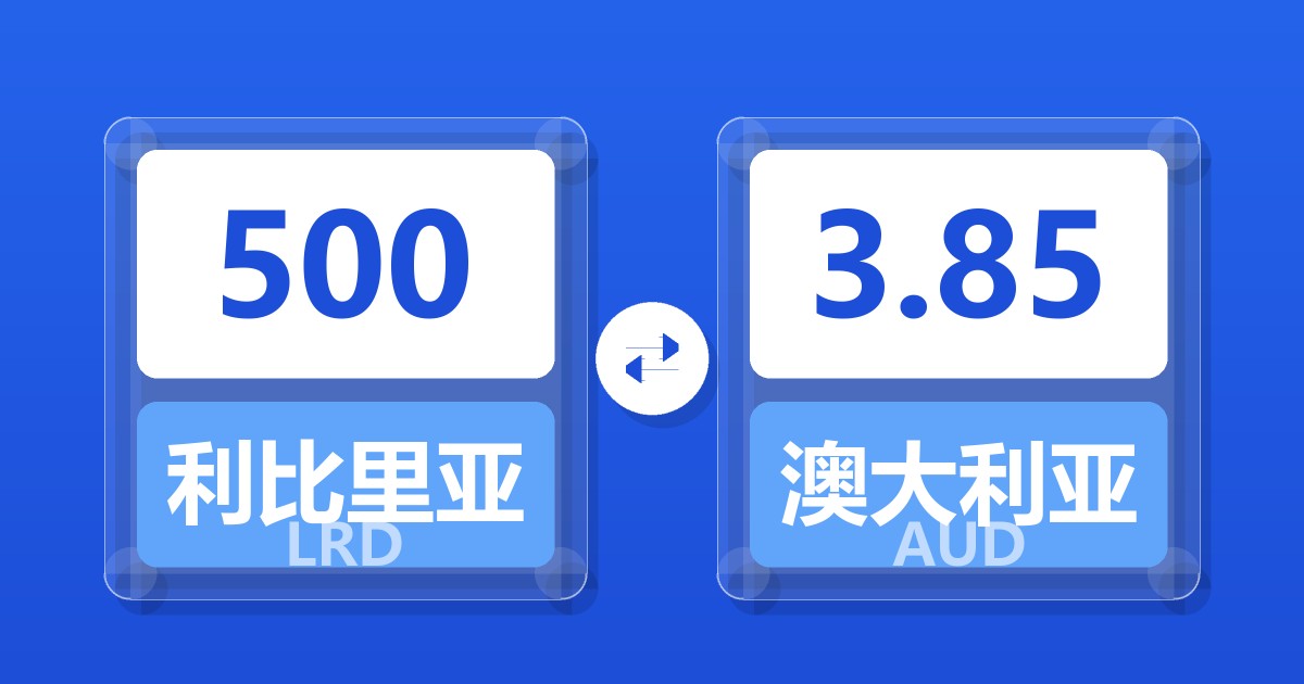 500利比里亚元兑澳大利亚元