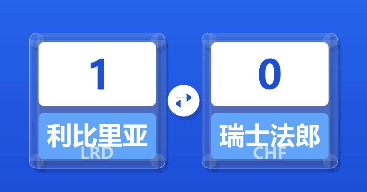 1利比里亚元兑瑞士法郎