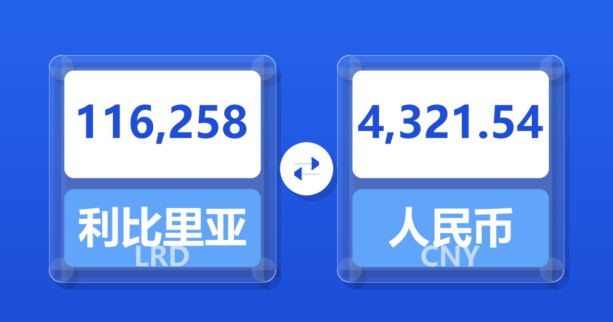 116,258利比里亚元兑人民币