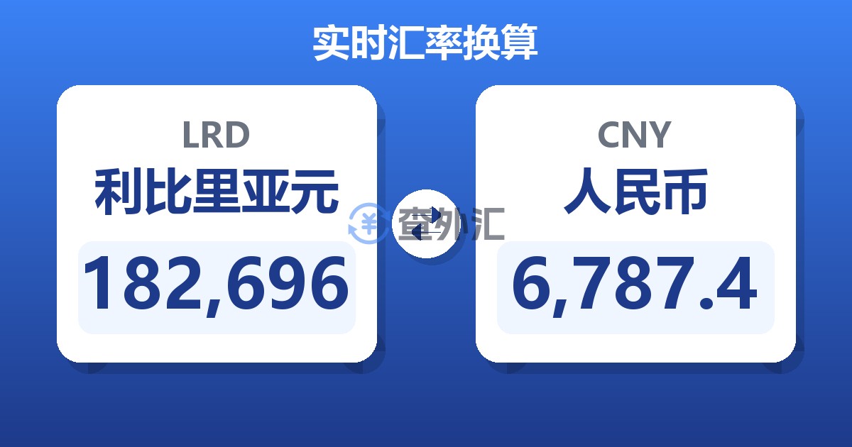 182,696利比里亚元兑人民币