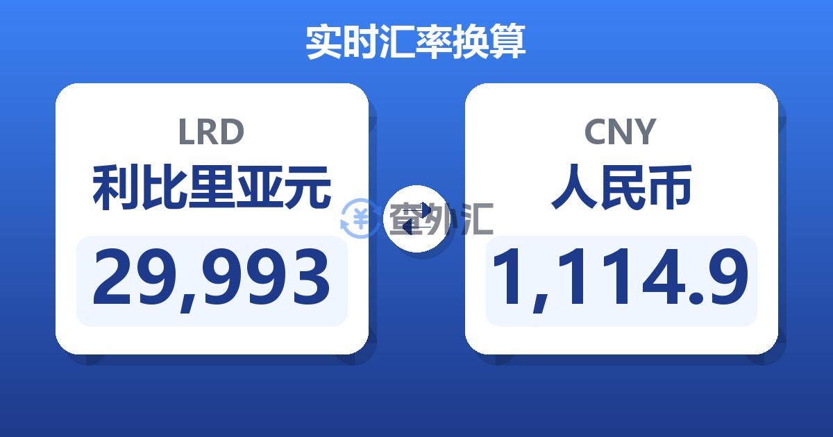 29,993利比里亚元兑人民币