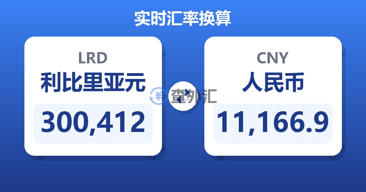 300,412利比里亚元兑人民币