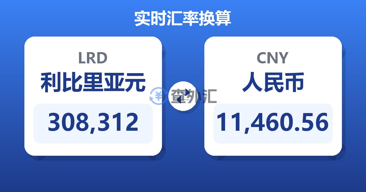 308,312利比里亚元兑人民币