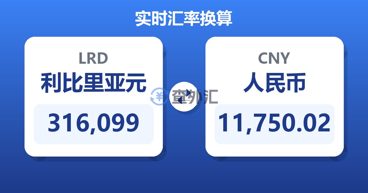 316,099利比里亚元兑人民币