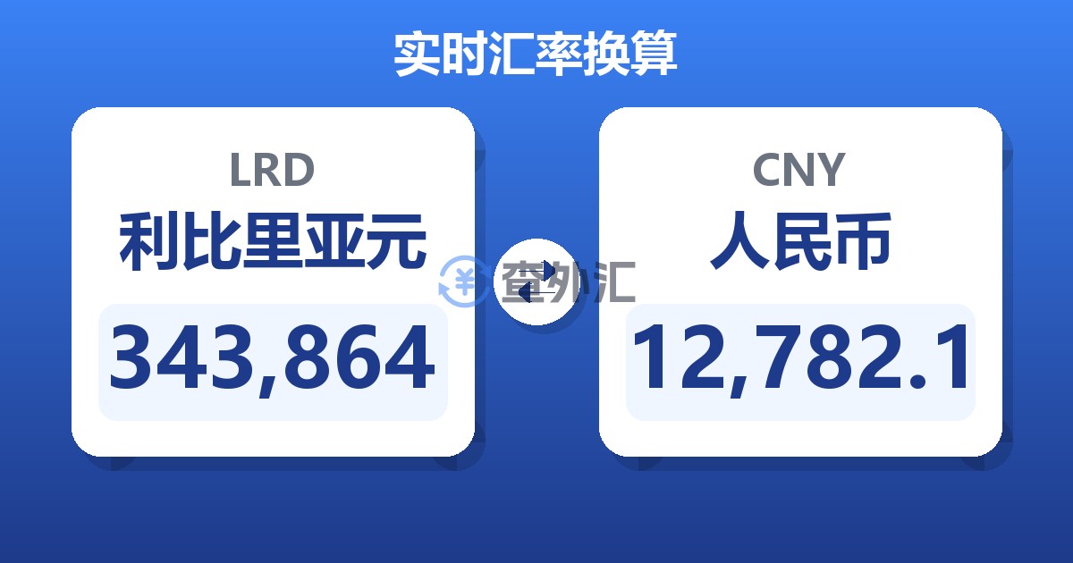 343,864利比里亚元兑人民币