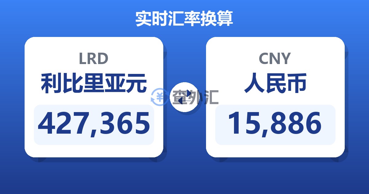 427,365利比里亚元兑人民币