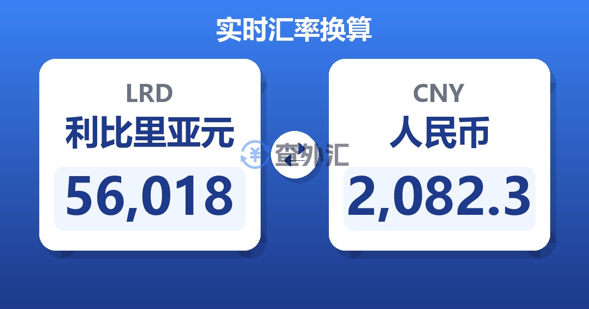 56,018利比里亚元兑人民币
