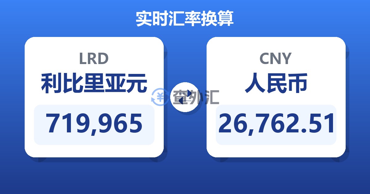 719,965利比里亚元兑人民币