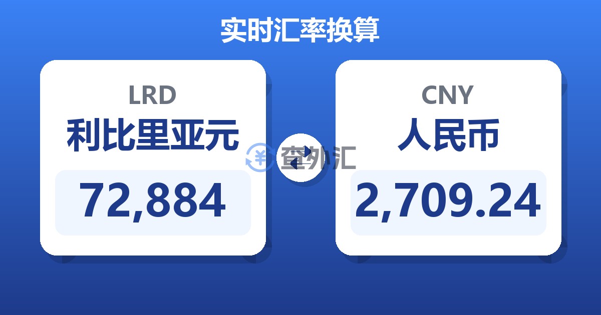 72,884利比里亚元兑人民币