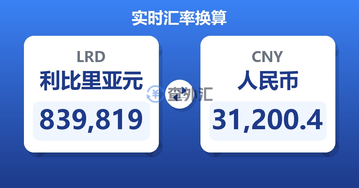 839,819利比里亚元兑人民币