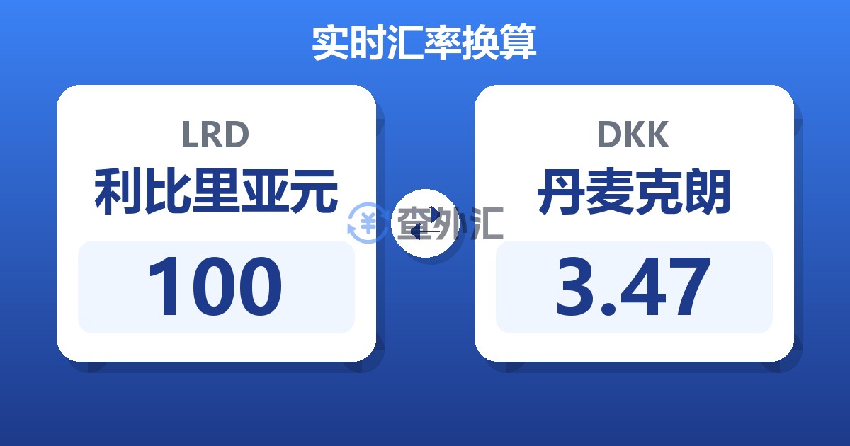 100利比里亚元兑丹麦克朗