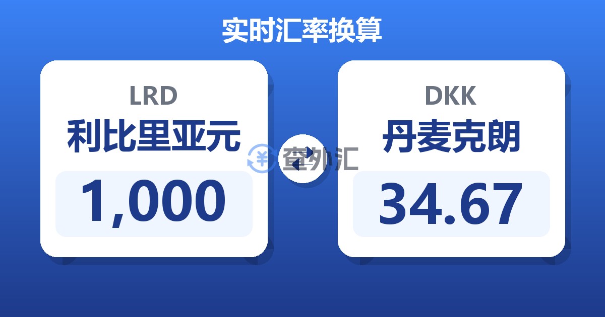 1,000利比里亚元兑丹麦克朗
