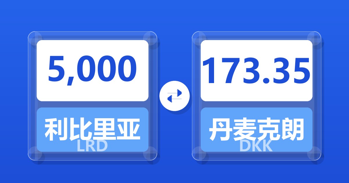 5,000利比里亚元兑丹麦克朗
