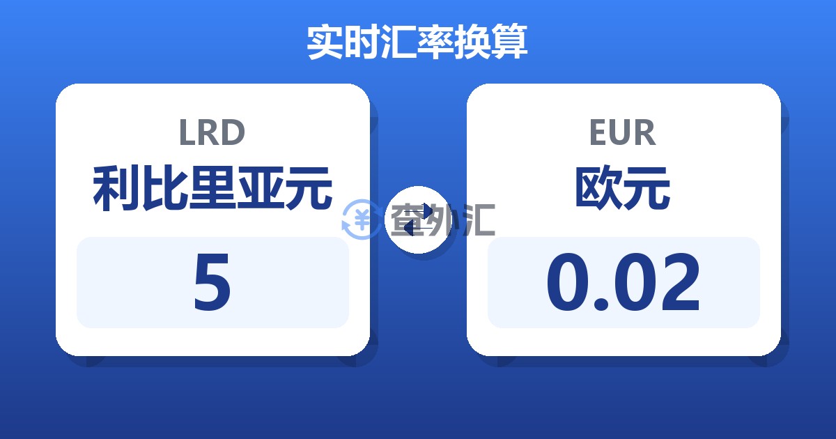 5利比里亚元兑欧元