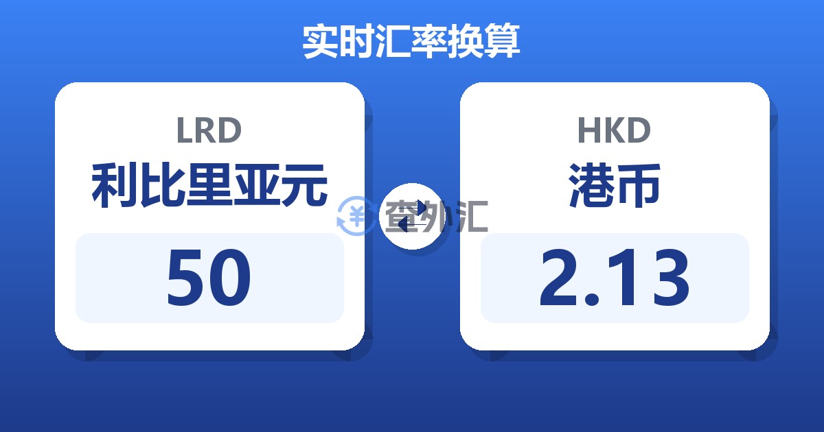 50利比里亚元兑港币