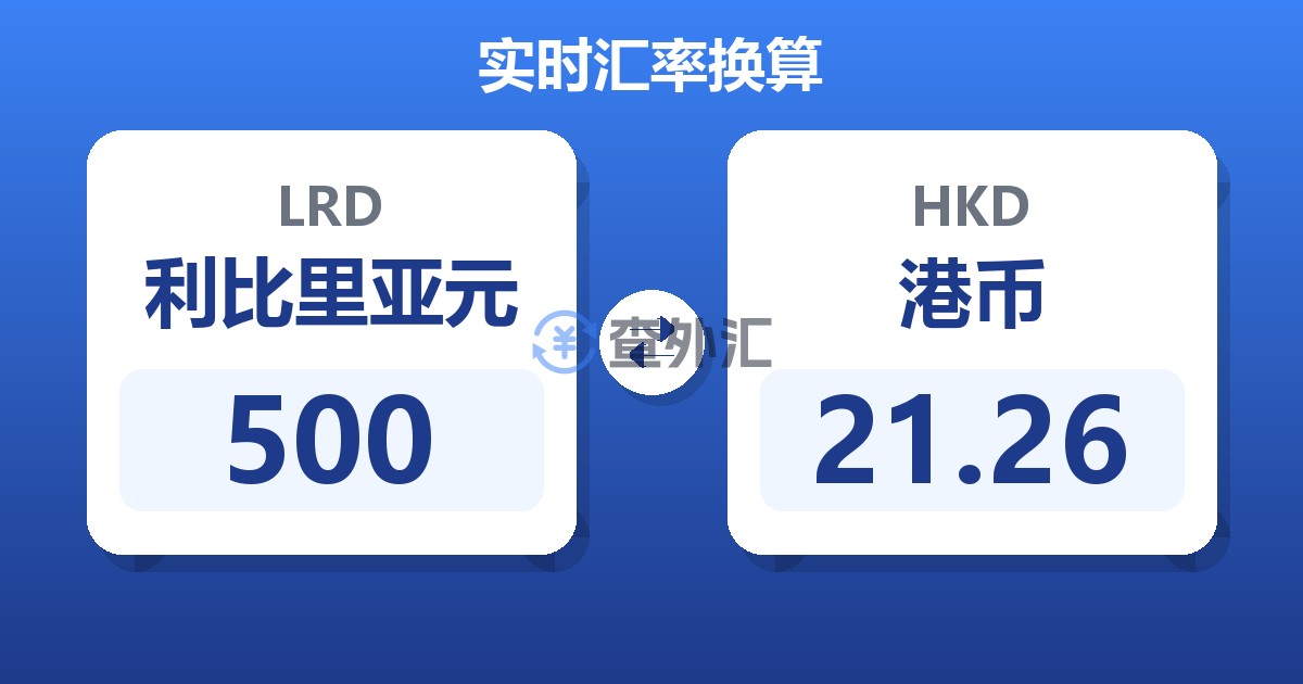 500利比里亚元兑港币