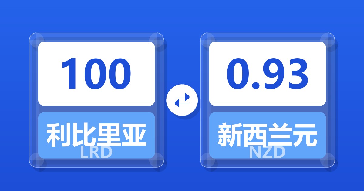 100利比里亚元兑新西兰元