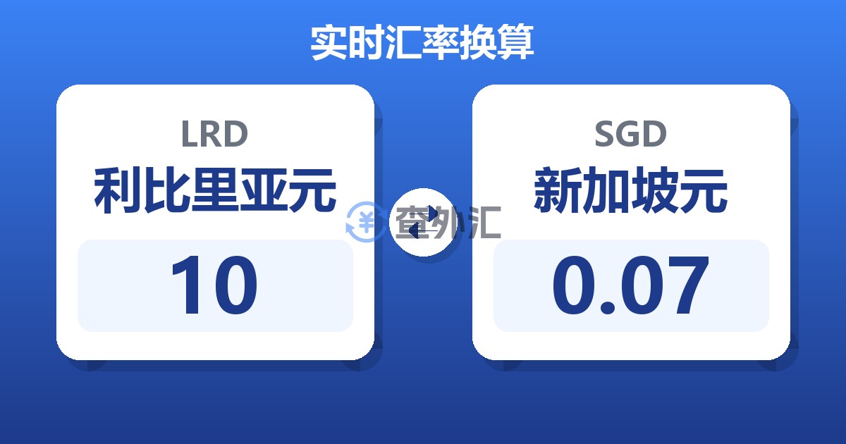10利比里亚元兑新加坡元