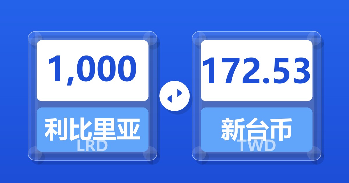 1,000利比里亚元兑新台币