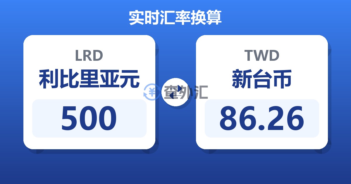 500利比里亚元兑新台币