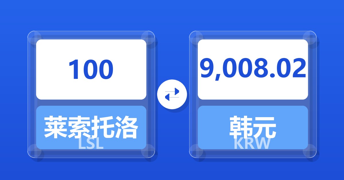 100莱索托洛蒂兑韩元