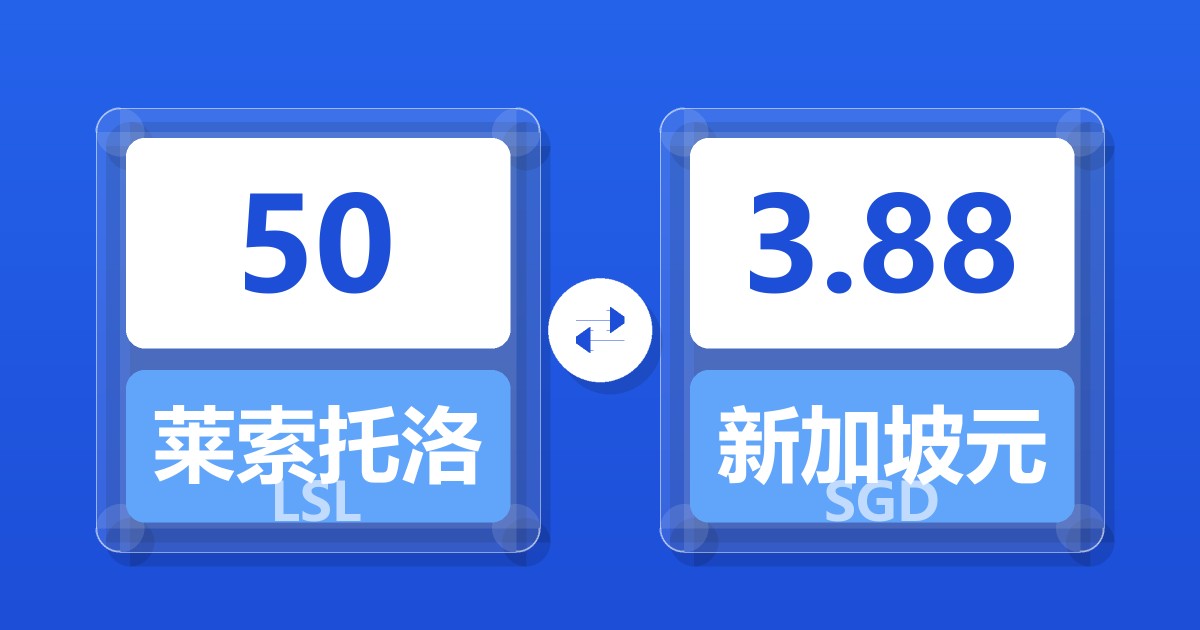 50莱索托洛蒂兑新加坡元