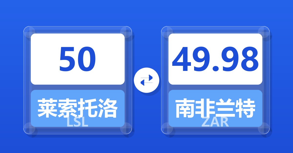 50莱索托洛蒂兑南非兰特