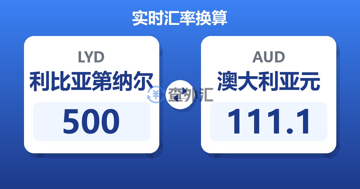 500利比亚第纳尔兑澳大利亚元