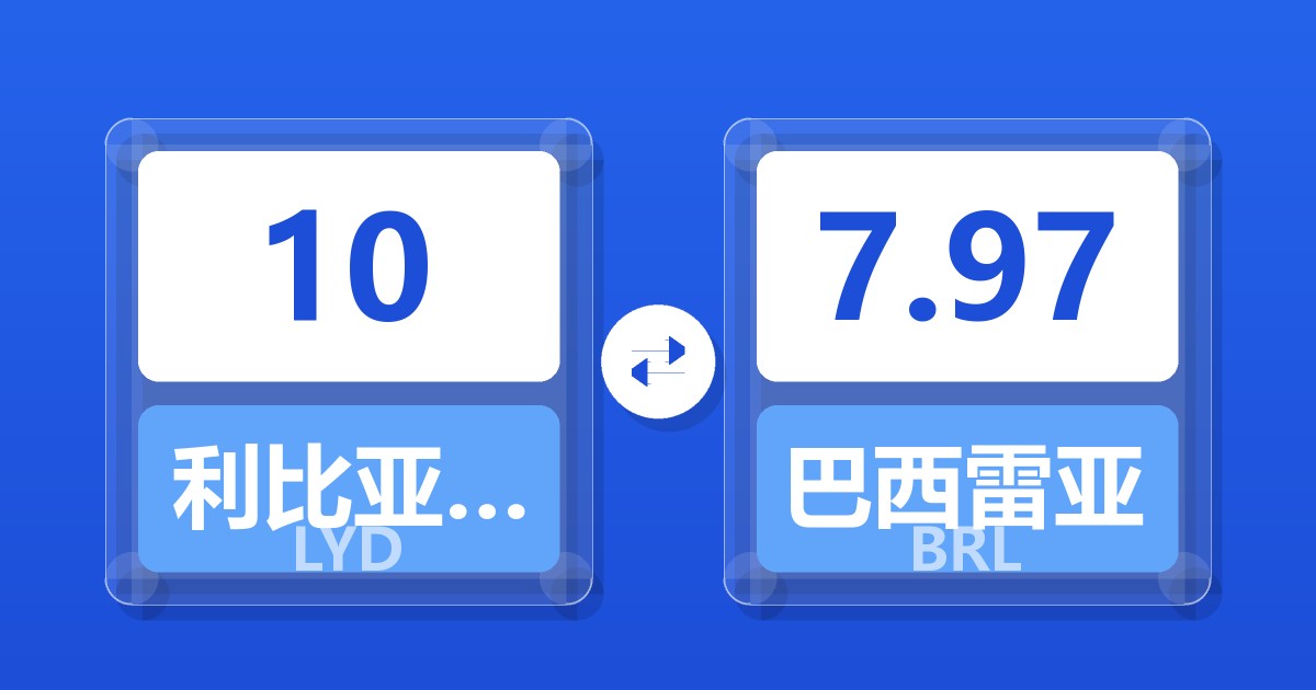 10利比亚第纳尔兑巴西雷亚尔