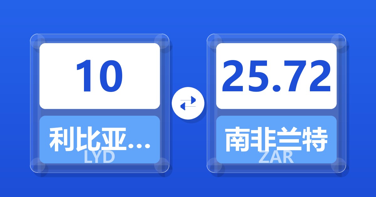 10利比亚第纳尔兑南非兰特