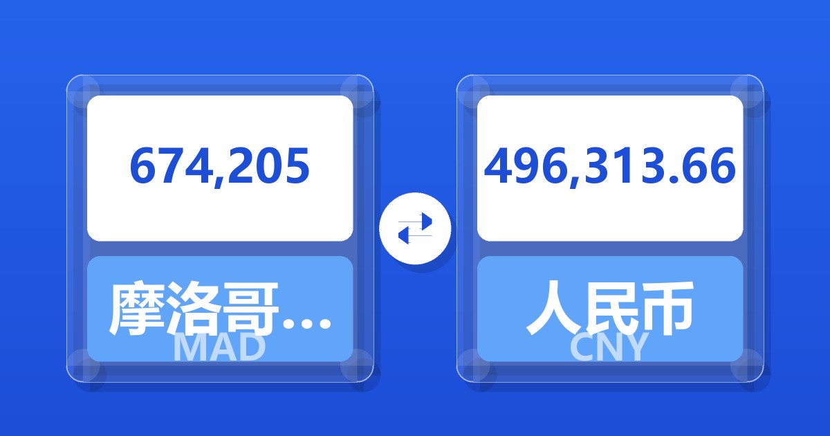 674,205摩洛哥迪拉姆兑人民币