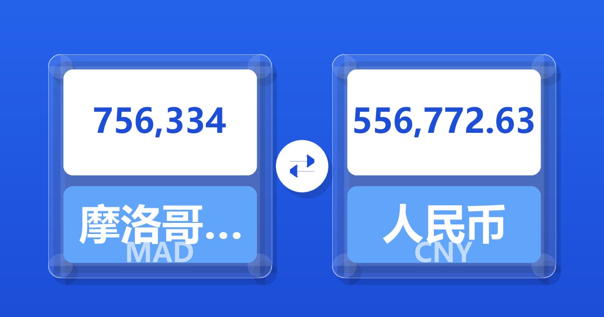 756,334摩洛哥迪拉姆兑人民币