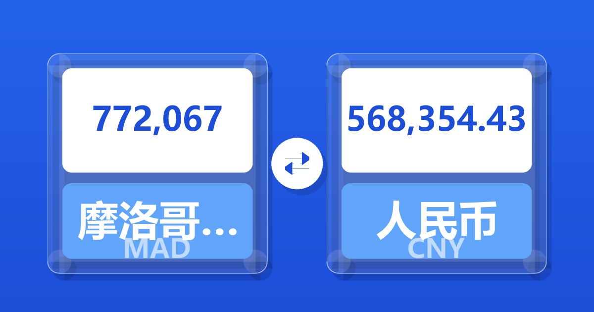 772,067摩洛哥迪拉姆兑人民币