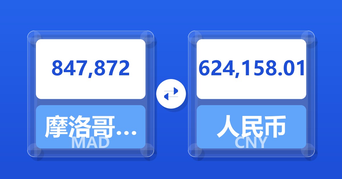 847,872摩洛哥迪拉姆兑人民币