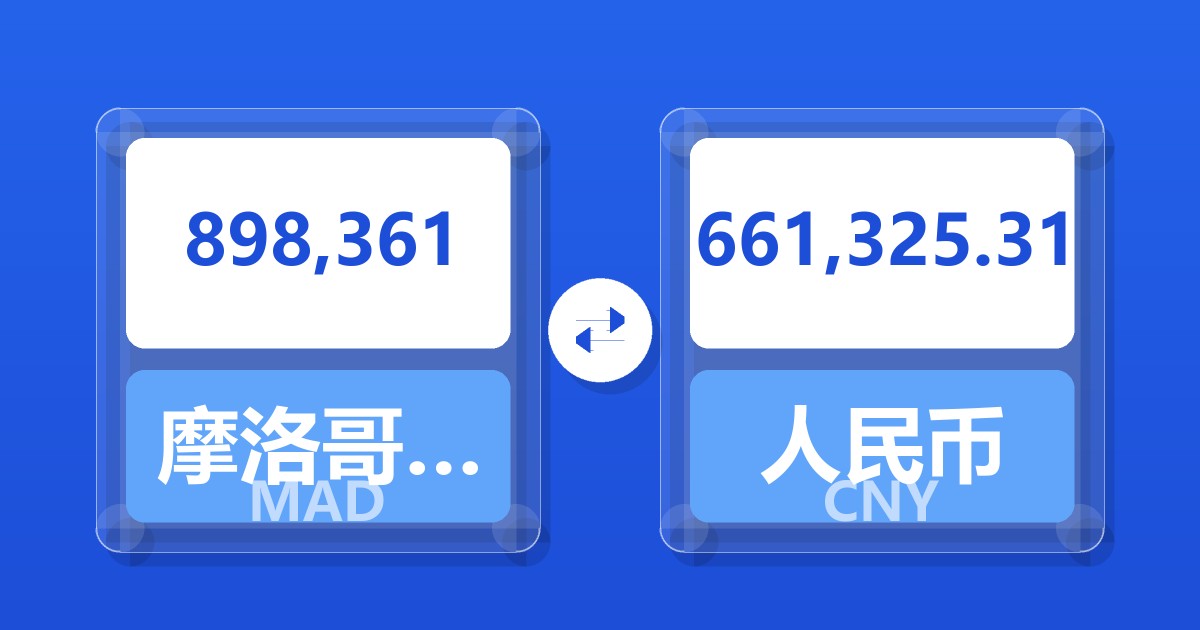 898,361摩洛哥迪拉姆兑人民币