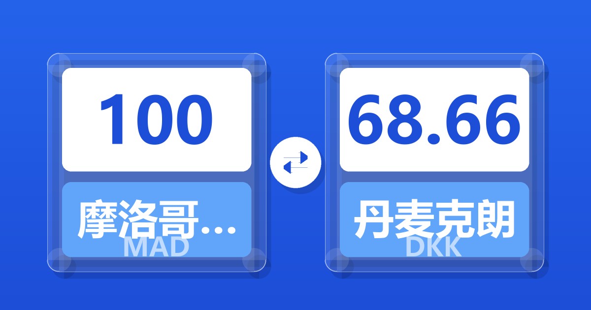 100摩洛哥迪拉姆兑丹麦克朗