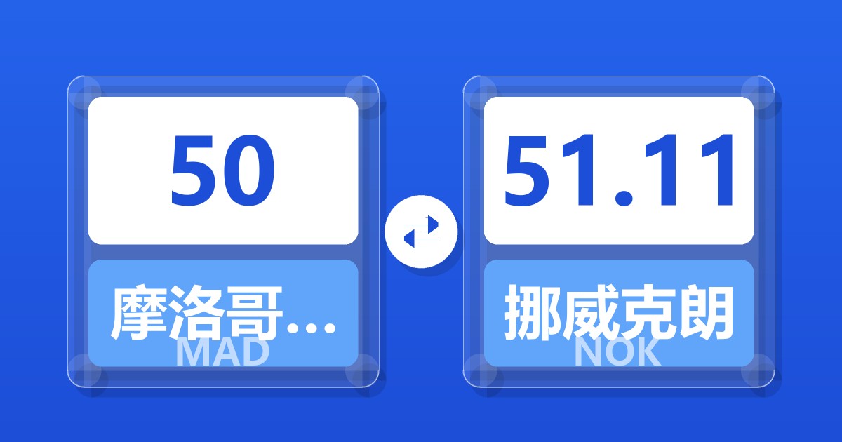 50摩洛哥迪拉姆兑挪威克朗