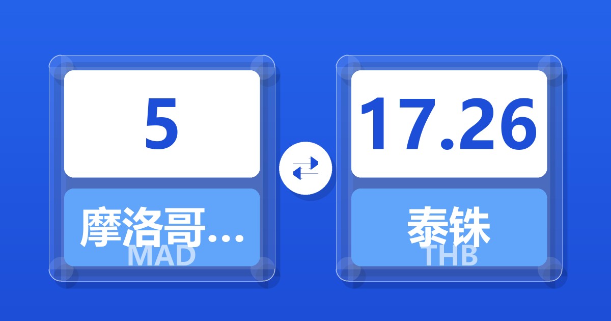 5摩洛哥迪拉姆兑泰铢