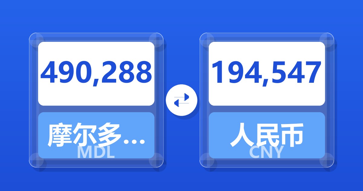 490,288摩尔多瓦列伊兑人民币