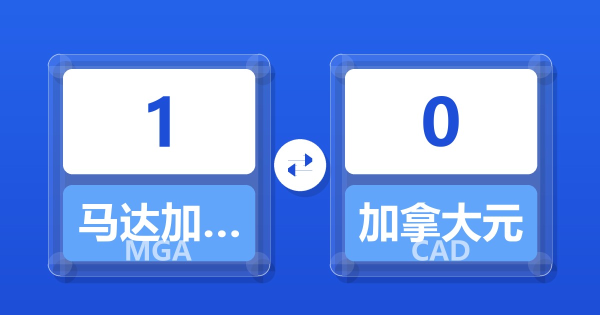 1马达加斯加阿里亚里兑加拿大元