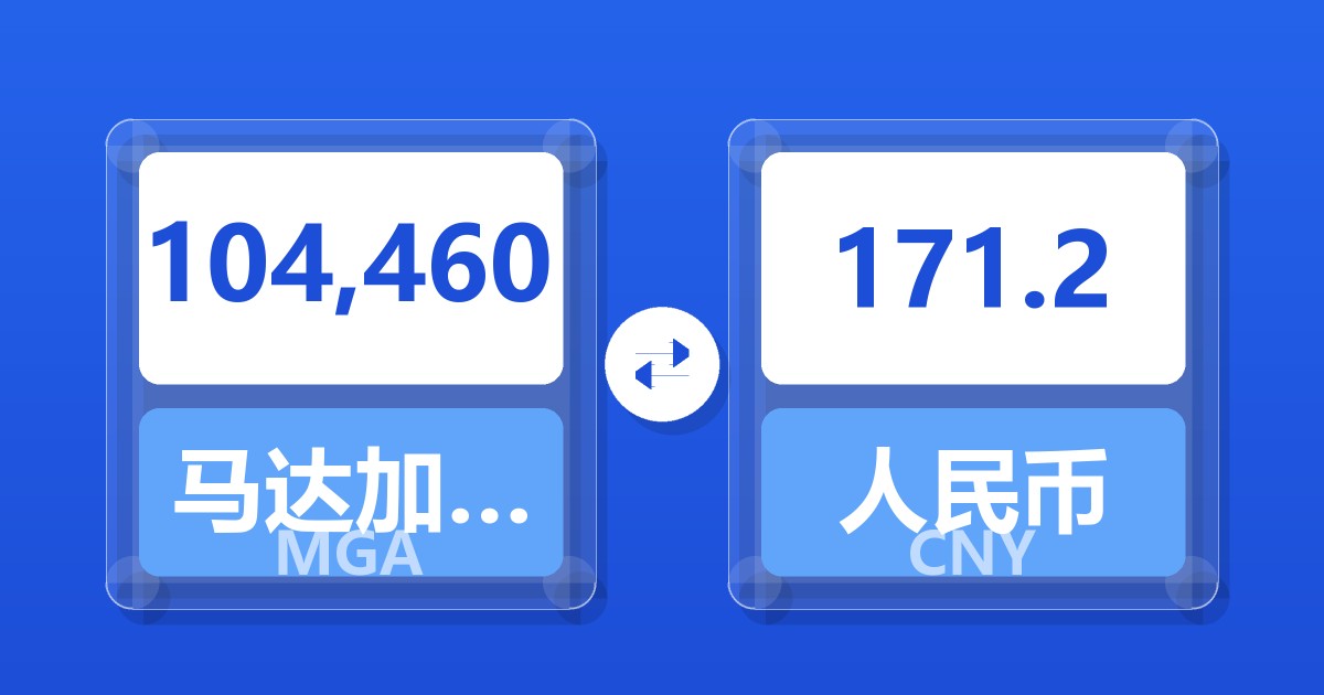 104,460马达加斯加阿里亚里兑人民币