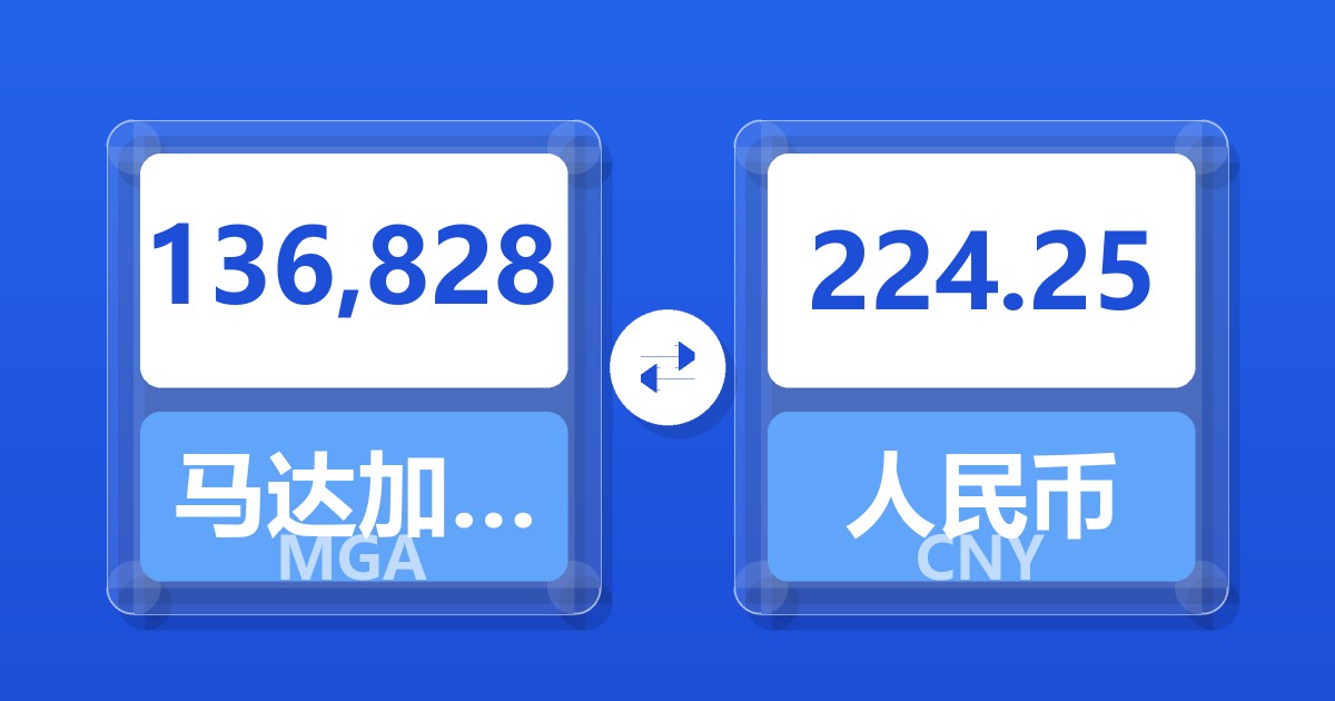 136,828马达加斯加阿里亚里兑人民币