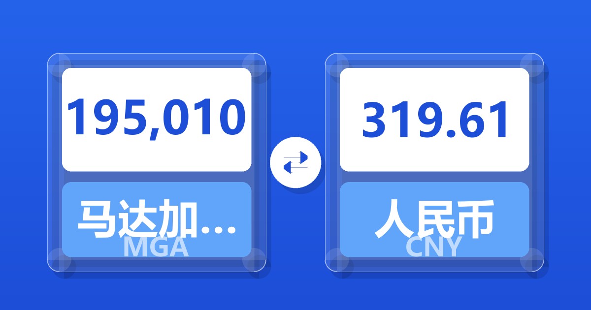 195,010马达加斯加阿里亚里兑人民币