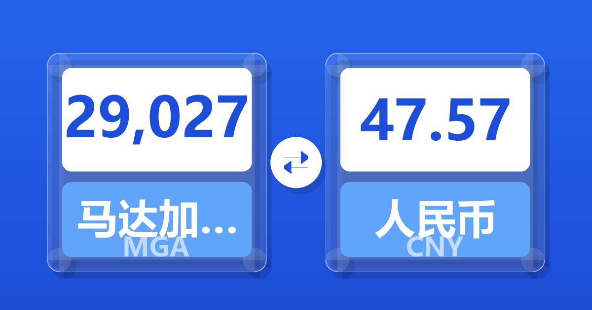 29,027马达加斯加阿里亚里兑人民币