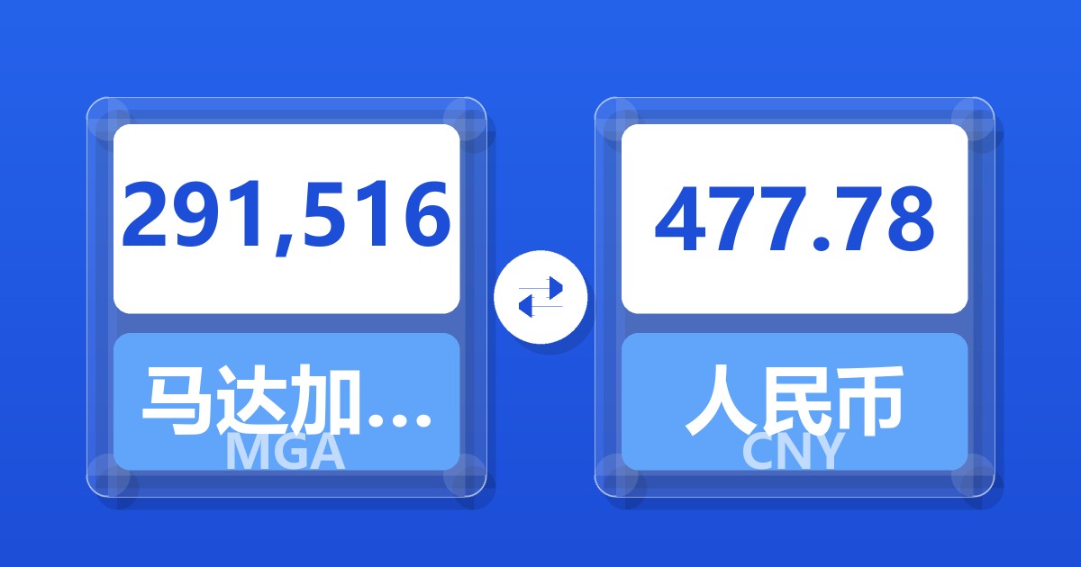 291,516马达加斯加阿里亚里兑人民币