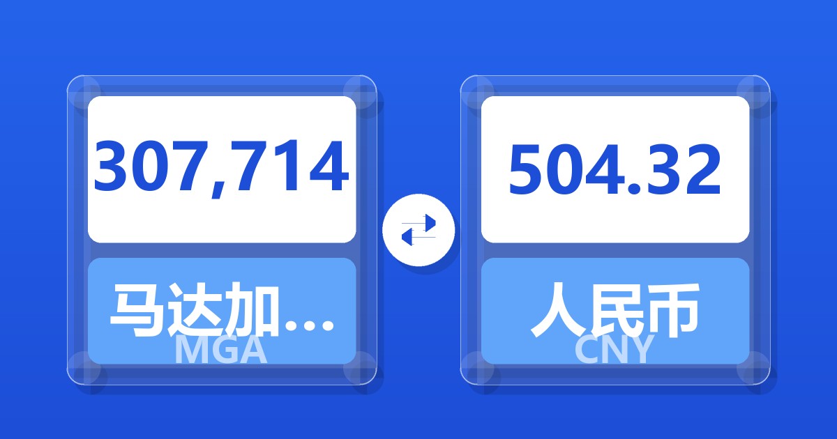307,714马达加斯加阿里亚里兑人民币
