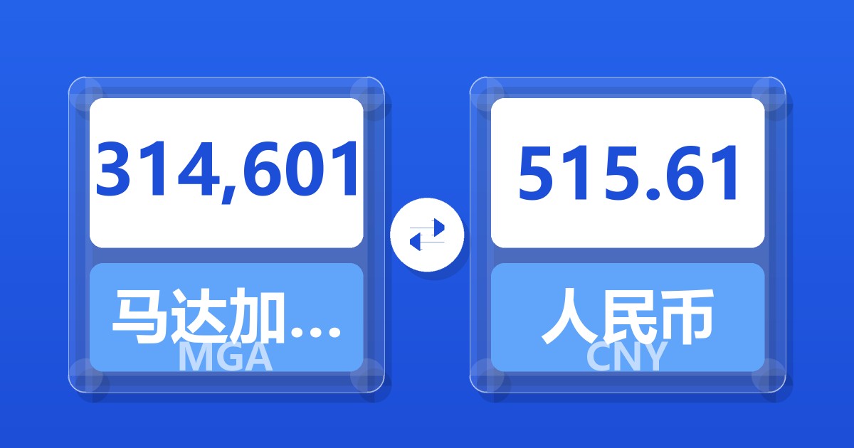 314,601马达加斯加阿里亚里兑人民币